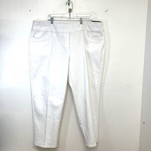 Alfred Dunner Allure Pant White Pull On 22W Super Stretch Slimming  Pockets
